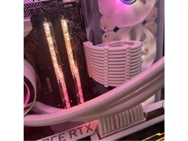 Alt view image 6 of 7 - PSU Cable Extension Kit 30CM Length with Cable Combs 1x24Pin/1x8Pin(4+4) EPS/2x8Pin(6P+2P) PCI-E/PC Sleeved Cable for ATX Power Supply(White)