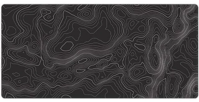 Alt view image 2 of 7 - Large Gaming Mouse Pad Topographic Map Lines Contour Geographic Computer Keyboard Mouse Mat Desk Pad Non-Slip Desk Mat for Home Office Gaming Work, 35.4x15.7 in