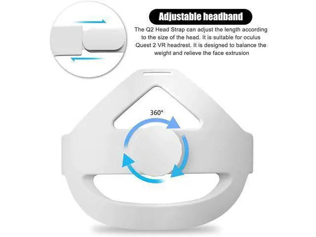 Alt view image 4 of 7 - Eyglo Replace Adjustable Elite Strap for Oculus Quest 2 Head Strap Headband, Enhanced Support and Reduce Head Pressure Comfortable Touch (White)