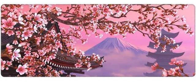 Alt view image 2 of 7 - XXL Sakura Desk Mouse Pad Large Cute Gaming Keyboard Mat Anime Extended Mousepad for Office Company 31.5 X 11.8 Inch, Pink