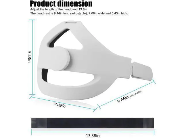Alt view image 5 of 7 - Eyglo Replace Adjustable Elite Strap for Oculus Quest 2 Head Strap Headband, Enhanced Support and Reduce Head Pressure Comfortable Touch (White)