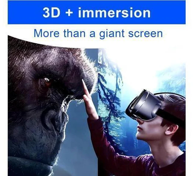 Alt view image 7 of 7 - WISDUM 3D VR Headset for Cellphone, Adjustable Virtual Reality 3D VR Glasses Headset Helmets, Compatible 5.0-7.0 inch i-Phone & Android Smartphones with Controller, for Watching 3D VR Content (Black)