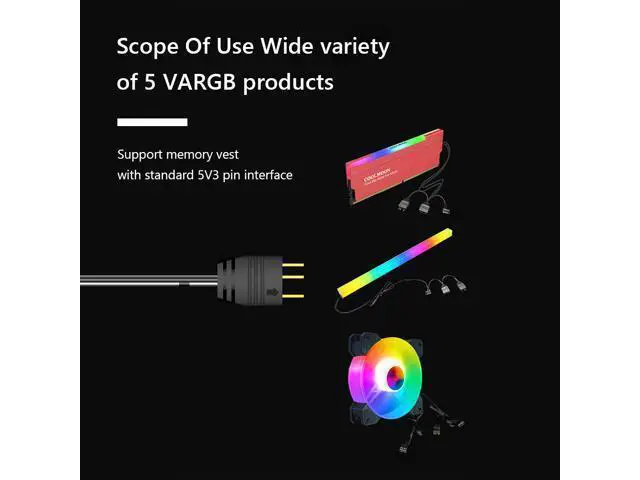 Alt view image 4 of 7 - Weastlinks AR-1 RGB Controller Cable 5V 3 Pin 3pin to SATA ARGB Mini Controller HUB Adapter for PC Fan Cooling Fan Light Strip