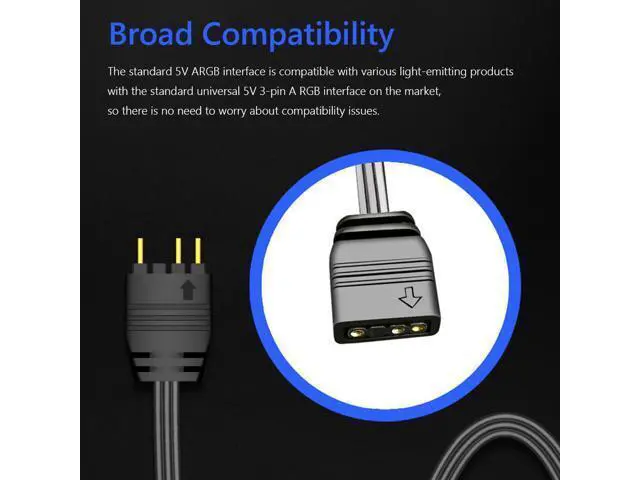 Alt view image 5 of 7 - Weastlinks AR-1 RGB Controller Cable 5V 3 Pin 3pin to SATA ARGB Mini Controller HUB Adapter for PC Fan Cooling Fan Light Strip