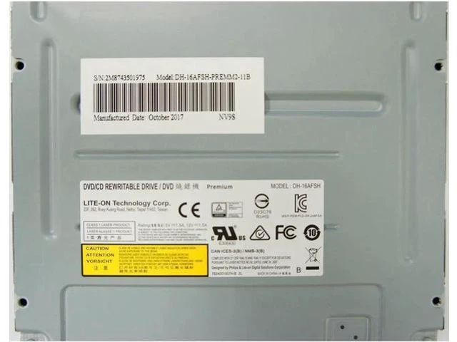 Alt view image 3 of 4 - Lite-ON Black Premium 16X SATA Internal CD/DVD/RW DVD DL Dual Layer Optical Disc Drive Burner Recorder (DH-16AFSH-PREMM2)