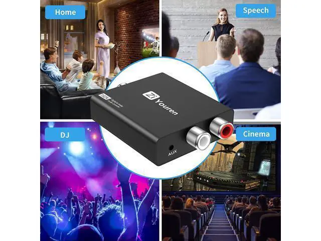 Alt view image 6 of 6 - Digital to Analog Audio Converter, 192KHz DAC Digital SPDIF Optical to Analog L/R RCA Converter Toslink Optical to 3.5mm Jack Adapter for Xbox HD DVD PS4 Amp Apple TV Home Cinema