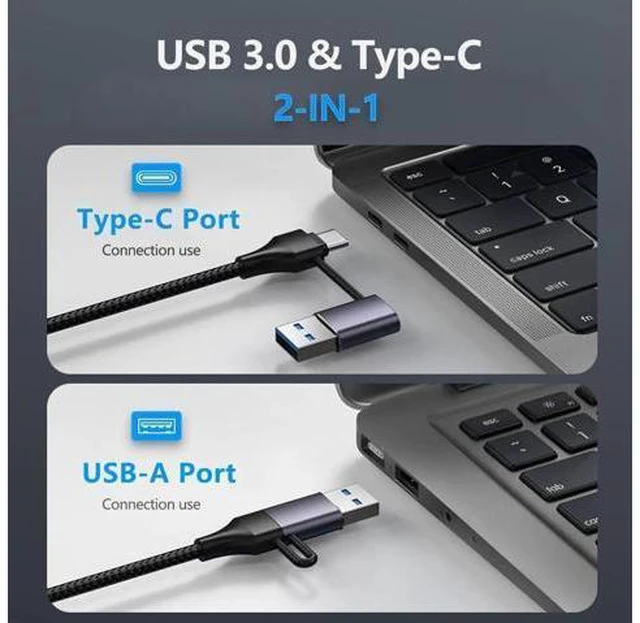 Alt view image 6 of 7 - WISDUM USB C HUB, 5 in 1 USB-C/USB 3.0 Dual Adapter Docking Station, with USB Port, USB-C Port/PD, Gigabit Ethernet, Multi-Port USB C Adapter Type C Laptops Dock Dongle Compatible for Mac-Book Pro Air