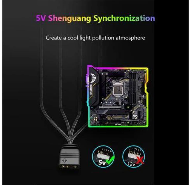 Alt view image 4 of 7 - Weastlinks AR-1 RGB Controller Cable 5V 3 Pin 3pin to SATA ARGB Mini Controller HUB Adapter for PC Fan Cooling Fan Light Strip