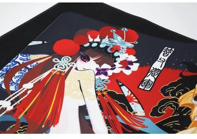 Alt view image 4 of 7 - Varmilo Extra Large Mulan Beijing Opera Desk Pad/Mat with Stitched Edges Mouse Pad