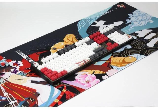 Alt view image 6 of 7 - Varmilo Extra Large Mulan Beijing Opera Desk Pad/Mat with Stitched Edges Mouse Pad