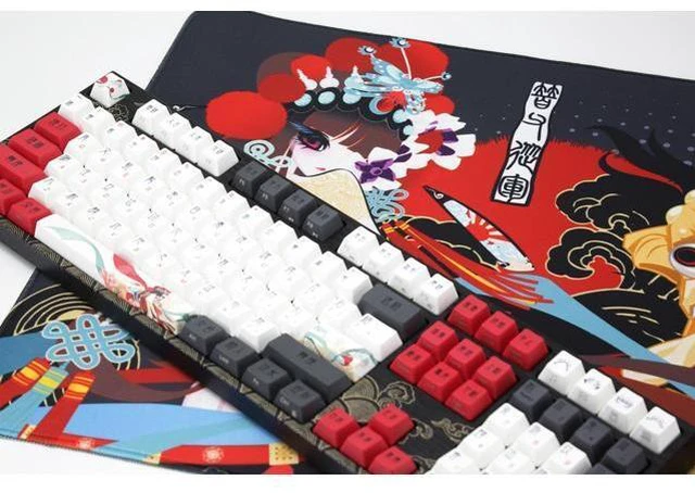Alt view image 7 of 7 - Varmilo Extra Large Mulan Beijing Opera Desk Pad/Mat with Stitched Edges Mouse Pad