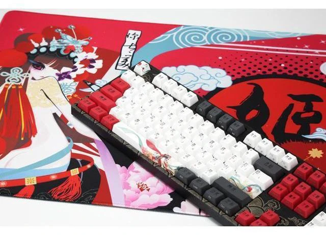 Alt view image 6 of 7 - Varmilo Extra Large Consort Yu Beijing Opera Desk Pad/Mat with Stitched Edges Mouse Pad
