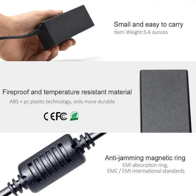 Alt view image 4 of 7 - 45W 19.5V 2.31A Laptop Charger Compatible with Dell Inspiron 11/13/14/15/17 3000 5000 7000 3147 3168 5378 7779 p69g p55f p25t p66f p58f p51f p47f p24t p57g p35e p75f p28e p32e AC Adapter Power Cord