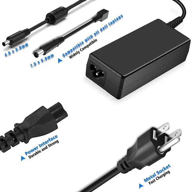 Alt view image 3 of 6 - 65W 45W Laptop Charger for Dell Inspiron 11 13 15 17 Series 15-3000 15-5000 15-7000 17 13-5000 13-7000 11-3000 14-5000 17-7000 17-3000 17-5000 5570 5558 5559 7359 3452 - AC Power Adapter
