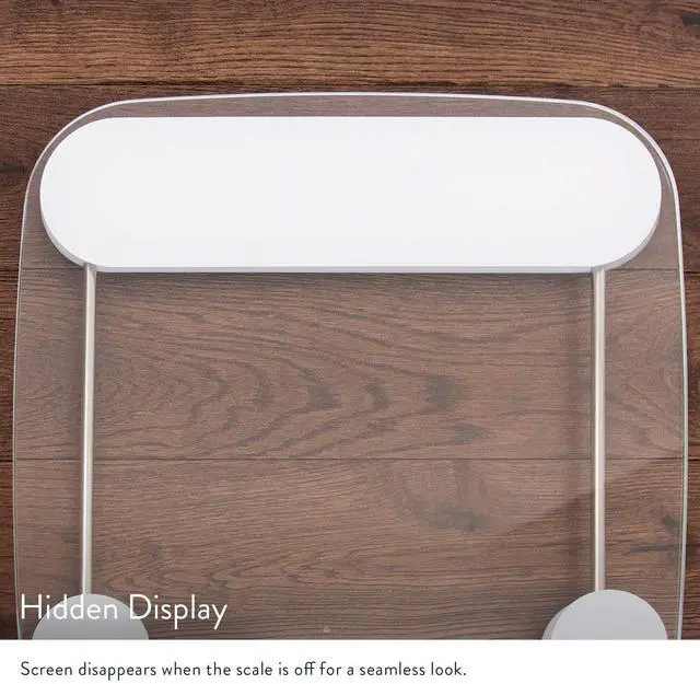 Alt view image 6 of 6 - Digital Weight Bathroom Scale, Shine-Through Display, Accurate Glass Scale, Non-Slip and Scratch Resistant, Body Weight (Clear)