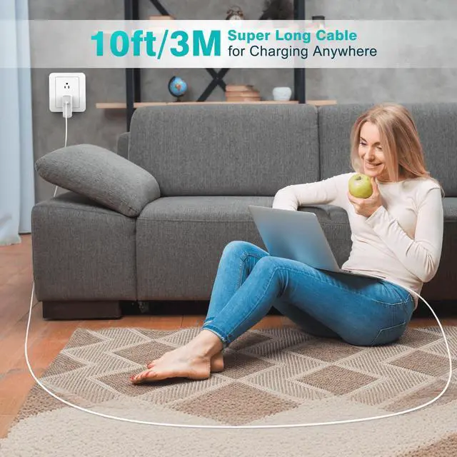 Alt view image 6 of 6 - 240W USB C to C Cable 10ft, USB-C Charger Cord Type C Fast Charging for MacBook Pro MacBook Air Charger, iPad Pro 13 12.9 11 inch, iPad Air 5 4, Mini 6, iPhone 15/15Pro, Pixel, Samsung