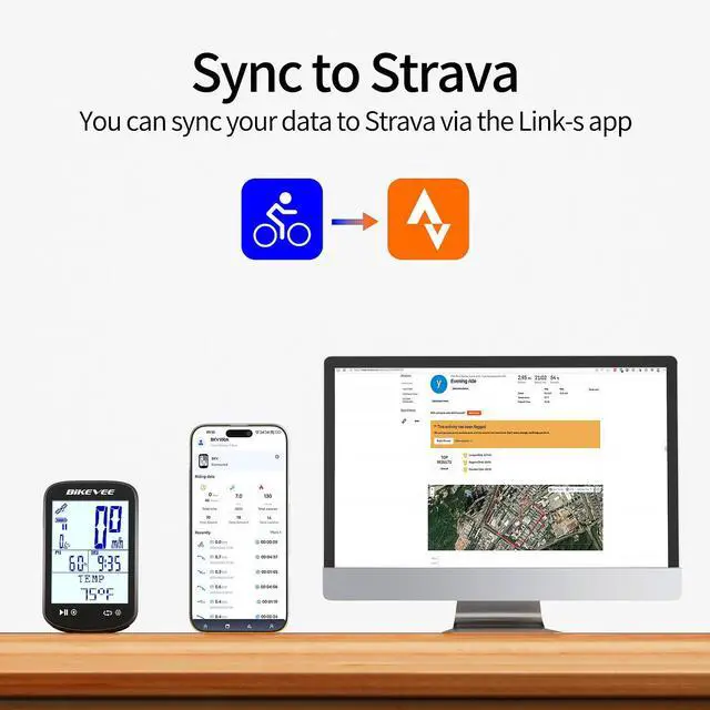 Alt view image 2 of 7 - Wireless Bike Computer GPS Bundle, Speedometer & Odometer, Cadence Sensor, Auto Backlight & Auto Stop, IPX7 Waterproof, 2.6" LCD Display (New Upgraded)
