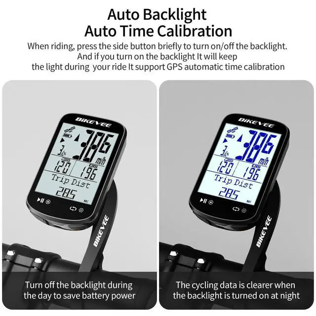 Alt view image 4 of 7 - Wireless Bike Computer GPS Bundle, Speedometer & Odometer, Cadence Sensor, Auto Backlight & Auto Stop, IPX7 Waterproof, 2.6" LCD Display (New Upgraded)