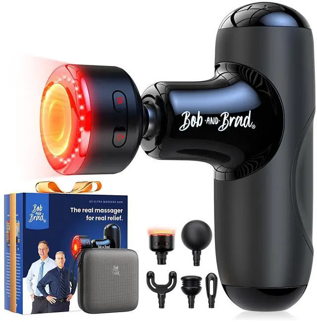 Main image of Q2 Ultra Mini Massage Gun with Red Light Infrared Heating Head, Pocket-Sized Deep Tissue Massager for Muscle Therapy, HSA Portable Percussion Massage Gun for Pain Relief FSA Eligible