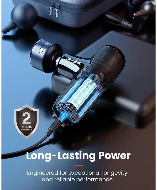 Alt view image 5 of 7 - Q2 Ultra Mini Massage Gun with Red Light Infrared Heating Head, Pocket-Sized Deep Tissue Massager for Muscle Therapy, HSA Portable Percussion Massage Gun for Pain Relief FSA Eligible