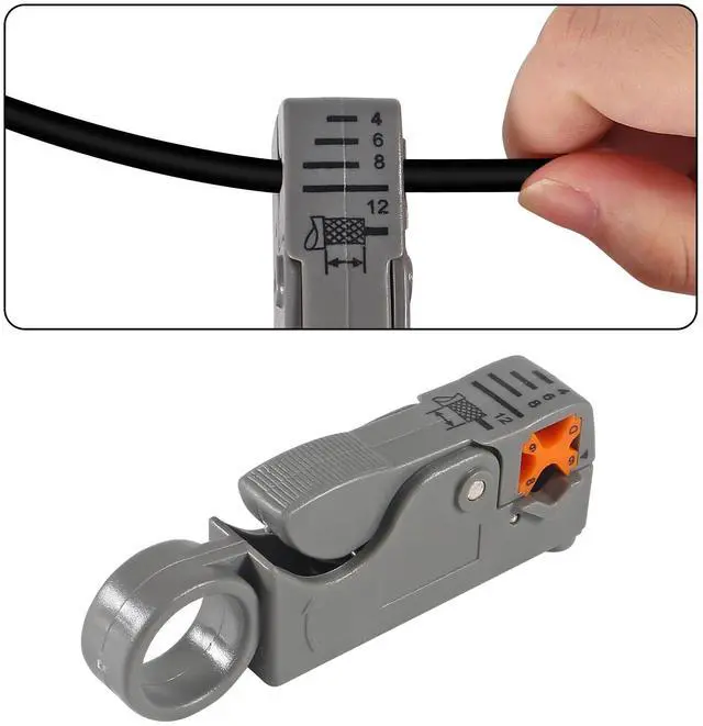 Alt view image 5 of 7 - Coax Cable Crimper Tool Kit Coaxial Compression Tool Fitting Wire Stripper with 5PCS RG6 F Type Connector + 5PCS RG6 Coax Cable Extender