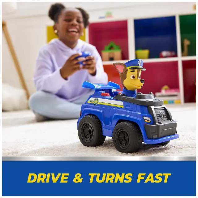 Alt view image 3 of 7 - Chase RC Action Cruiser, Remote Control Car with LED Lights & Easy-Steer Controller, Pretend Play Kids Toys for Boys & Girls Ages 3 and Up