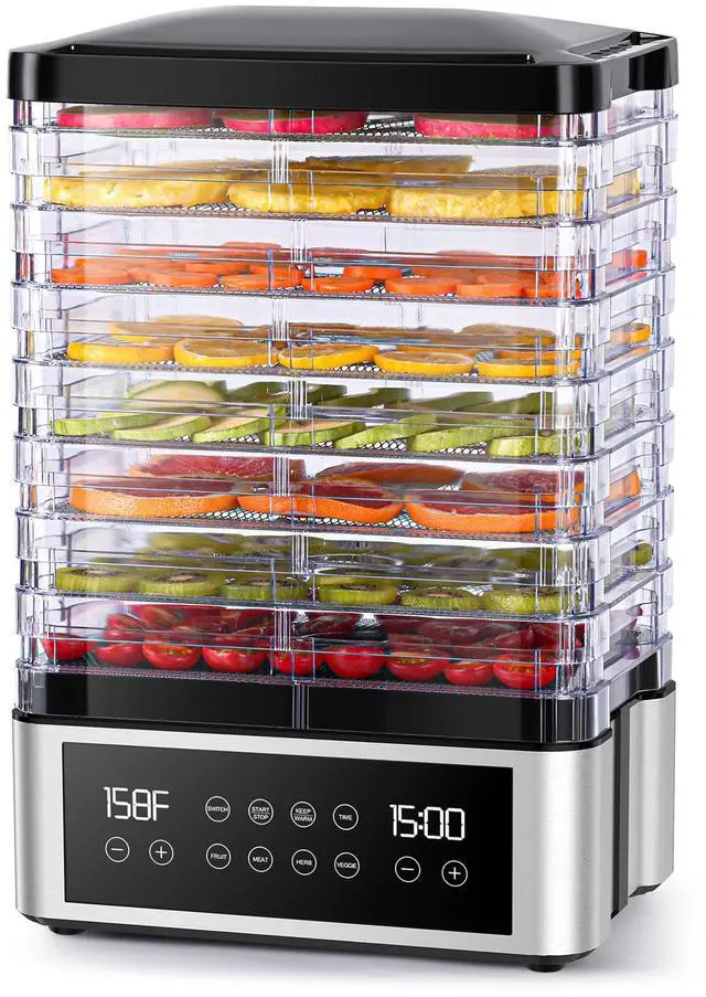Main image of Food Dehydrator Machine, 8 Stainless Steel Trays Food Dehydrator with 48H Digital Adjustable Timer & Temperature Control, Dehydrators for Jerky, Fruit, Veggies, Meat, Herbs, Dog Treats