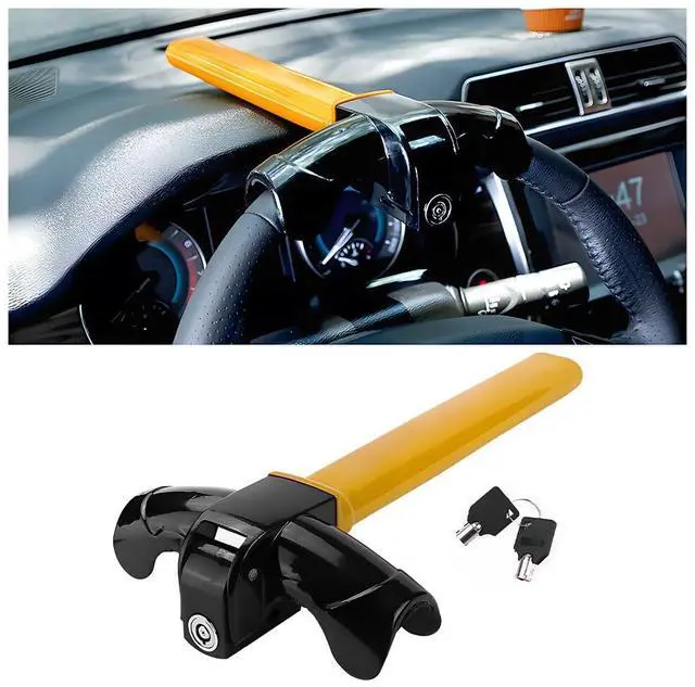 Main image of Car Steering Wheel Lock, Anti Theft Vehicle Rotary Steering Wheel Cylinder Security Locking Device with 2 Keys, Heavy Duty Automotive Travel Accessories, Universal for SUV RV Truck