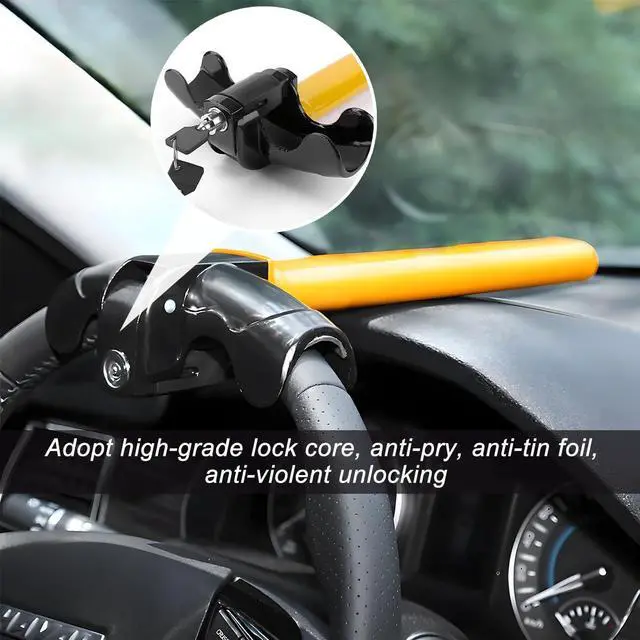 Alt view image 5 of 6 - Car Steering Wheel Lock, Anti Theft Vehicle Rotary Steering Wheel Cylinder Security Locking Device with 2 Keys, Heavy Duty Automotive Travel Accessories, Universal for SUV RV Truck
