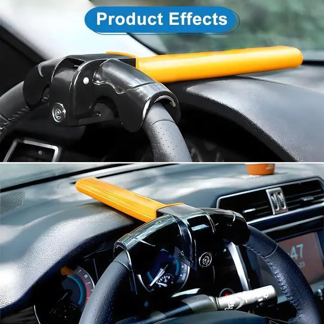 Alt view image 6 of 6 - Car Steering Wheel Lock, Anti Theft Vehicle Rotary Steering Wheel Cylinder Security Locking Device with 2 Keys, Heavy Duty Automotive Travel Accessories, Universal for SUV RV Truck