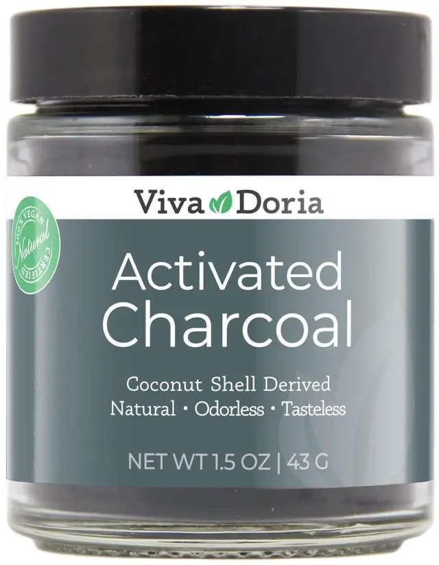 Main image of Virgin Activated Charcoal Powder, Coconut Shell Derived, Food Grade, 1.5 Oz Glass Jar