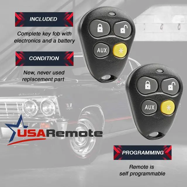 Alt view image 3 of 6 - Replacement for Viper Python Avital Hornet Automate 4-Button Keyless Entry Remote EZSDEI474V (Yellow) (Set of 2)