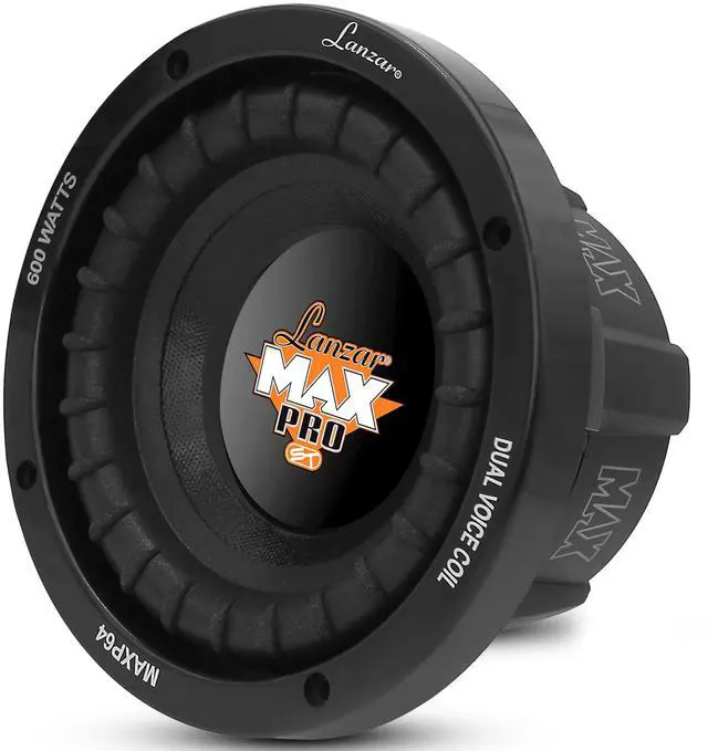 Main image of Lanzar 6.5 Car Subwoofer Speaker - Black Non-Pressed Paper Cone, Aluminum Voice Coil, 4 Ohm Impedance, 600 Watt Power and Foam Edge Suspension for Vehicle Audio Stereo Sound System - MAXP64
