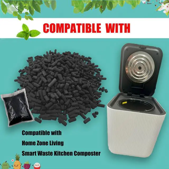 Alt view image 2 of 7 - Pounds Oversized Pack Replacement Odor Absorbing Filter Refills for Smart Waste Kitchen Composter, Activated Charcoal for Electric Compost Bin Odor Control