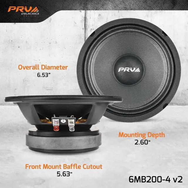Alt view image 4 of 6 - 6.5 Midbass Speaker 6MB200-4 v2 4 Ohms - 200 Watts 93.5 dB 1.5" Voice Coil - 6 Inch Speaker for Car Audio with Outstanding Vocals and Punch for Small Custom Enclosures - Pro Audio (Single)