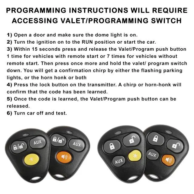 Alt view image 2 of 7 - Keyless Entry Remote Starter Car Key Fob Alarm for Aftermarket Viper Automate EZSDEI474V 474V