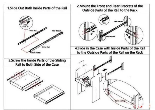 Alt view image 5 of 5 - Heavy Duty Ball Bearing Slide Rail Adjustable Rack Mount for 2U 3U 4U Server Case