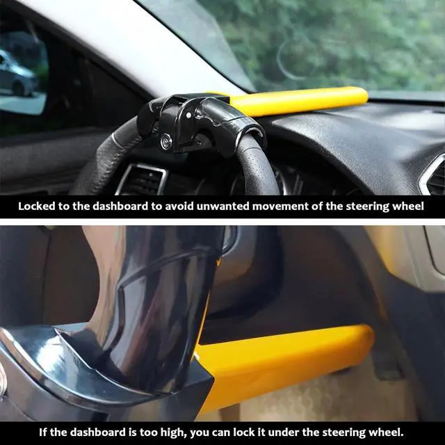 Alt view image 4 of 6 - Car Steering Wheel Lock, Anti-Theft Security Rotary Steering Wheel Lock with 2 Keys, Universal Heavy Duty Steering Wheel Locking Device for Truck Van SUV, Car Accessories