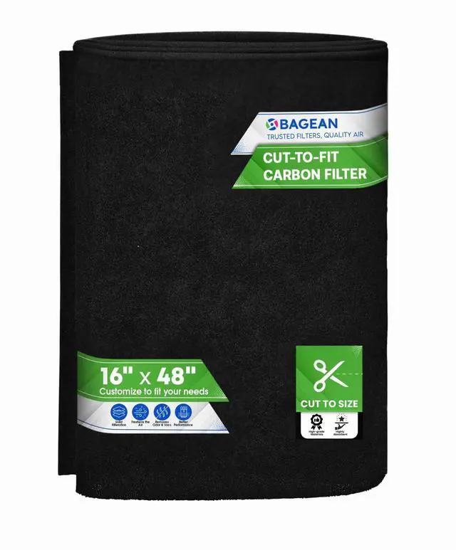Main image of Cut to Fit Activated Carbon Filter Sheet 16 x 48 - Activated Carbon Air Filter for Air Purifiers Window AC Air Vent And More - Charcoal Filters Effectively Remove Odors & Freshens the Air (1-Pack)