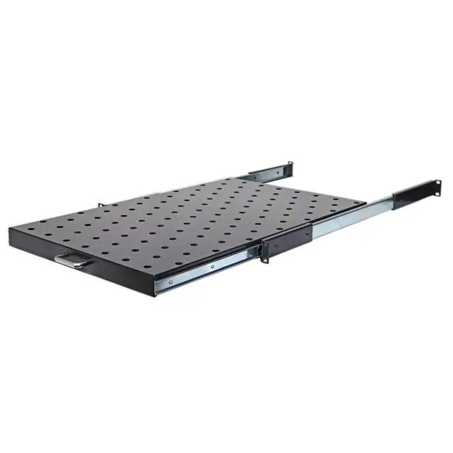 Alt view image 2 of 7 - 1U 19-inch Sliding Rack Server Shelf Vented Sliding 4 Post Rack Mount 29" Shelf Adjustable Mounting Depth 28.2-29.7" Heavy Duty IT Network Cabinet Enclosure Equipment