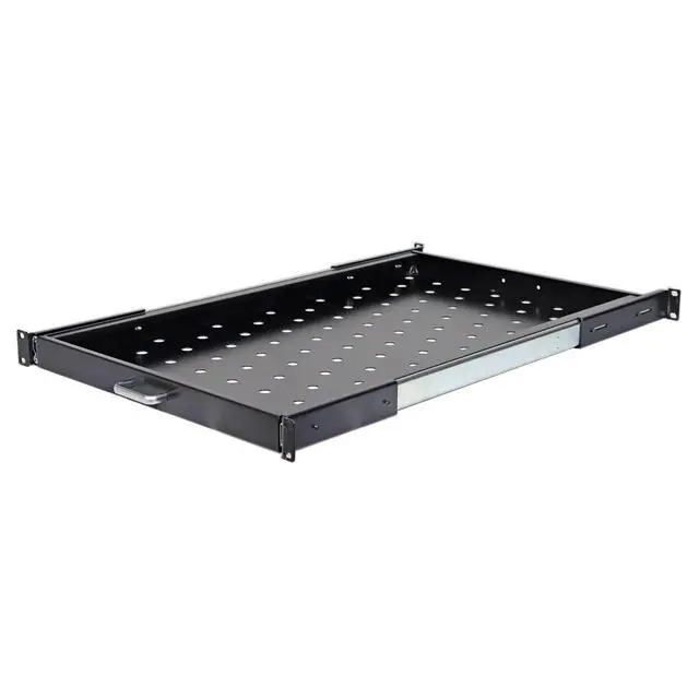 Alt view image 3 of 7 - 1U 19-inch Sliding Rack Server Shelf Vented Sliding 4 Post Rack Mount 29" Shelf Adjustable Mounting Depth 28.2-29.7" Heavy Duty IT Network Cabinet Enclosure Equipment