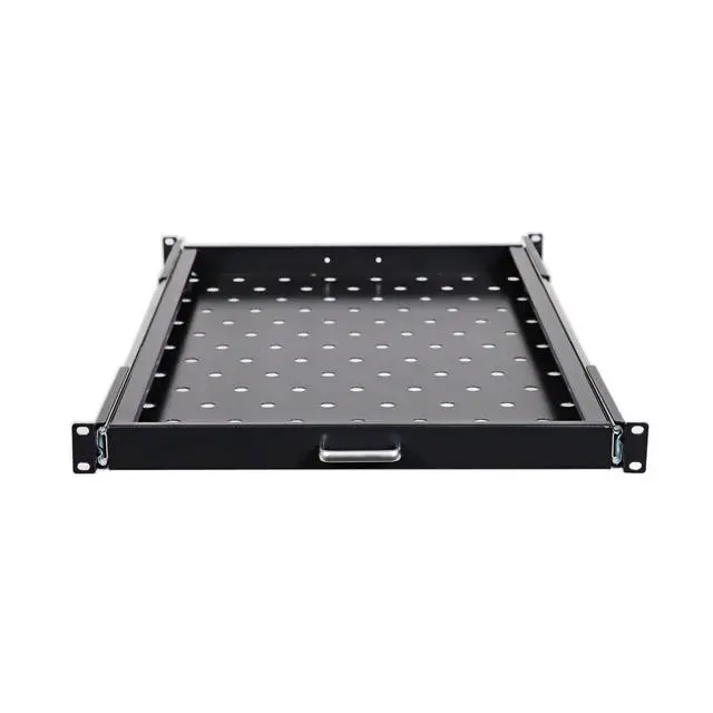 Alt view image 4 of 7 - 1U 19-inch Sliding Rack Server Shelf Vented Sliding 4 Post Rack Mount 29" Shelf Adjustable Mounting Depth 28.2-29.7" Heavy Duty IT Network Cabinet Enclosure Equipment
