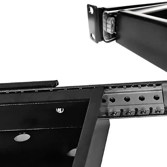 Alt view image 7 of 7 - 1U 19-inch Sliding Rack Server Shelf Vented Sliding 4 Post Rack Mount 29" Shelf Adjustable Mounting Depth 28.2-29.7" Heavy Duty IT Network Cabinet Enclosure Equipment