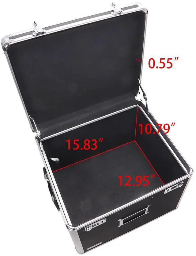 Alt view image 3 of 5 - Portable File Box - 17.5 x 14 x 12.5 Inch Legal/Letter Size Storage Box with Dual-Combination Locking for Document Filing and Organization,Black