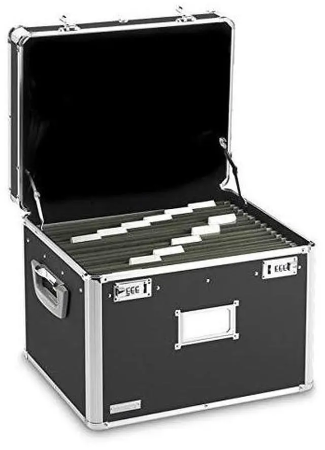 Alt view image 5 of 5 - Portable File Box - 17.5 x 14 x 12.5 Inch Legal/Letter Size Storage Box with Dual-Combination Locking for Document Filing and Organization,Black