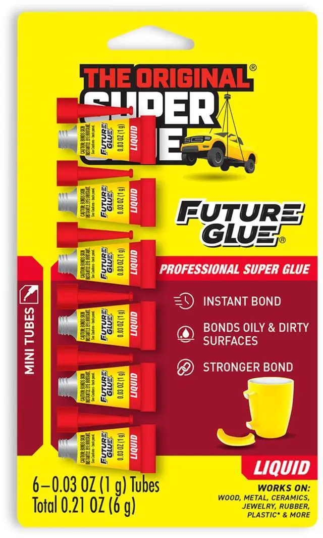 Main image of Liquid 6 Mini Single Use Tubes, Clear, Instant Bonding, Fast Dry, Professional Cyanoacrylate Adhesive, great for Wood, Metal, Plastic, Crafts, Ceramic, and Toy Repairs