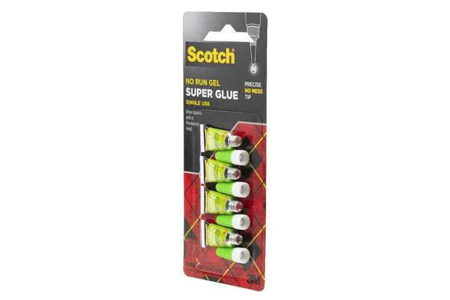 Alt view image 3 of 7 - Super Glue Gel, 4-Pack of Single-Use Tubes, .017 oz Each, Fast Drying, No Run Gel Formula (AD119)