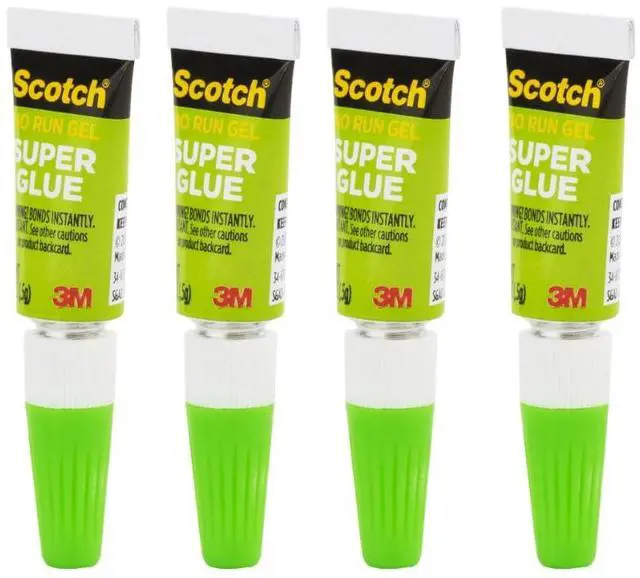 Alt view image 5 of 7 - Super Glue Gel, 4-Pack of Single-Use Tubes, .017 oz Each, Fast Drying, No Run Gel Formula (AD119)
