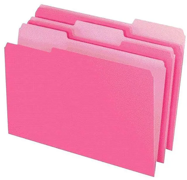 Alt view image 2 of 6 - Two-Tone Color File Folders, Legal Size, Pink, 1/3 Cut, 100/BX (153 PIN)