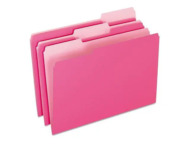 Alt view image 3 of 6 - Two-Tone Color File Folders, Legal Size, Pink, 1/3 Cut, 100/BX (153 PIN)